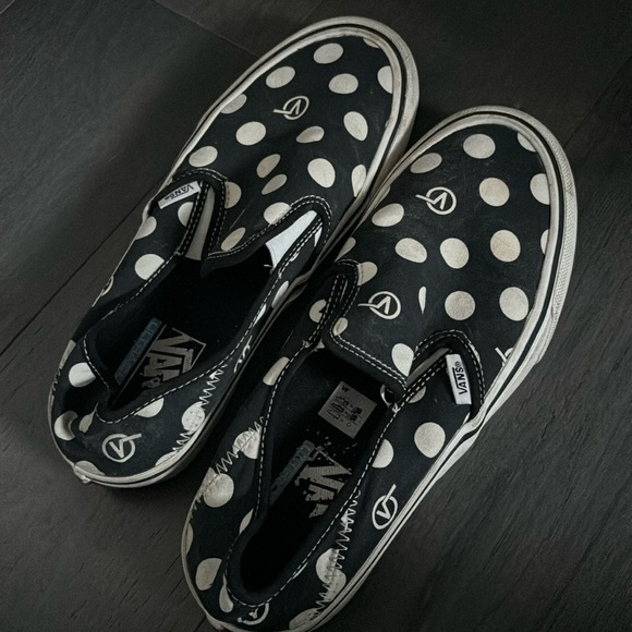 Vans with design. Blacks and white. Only wore a couple times! - Picture 1 of 1